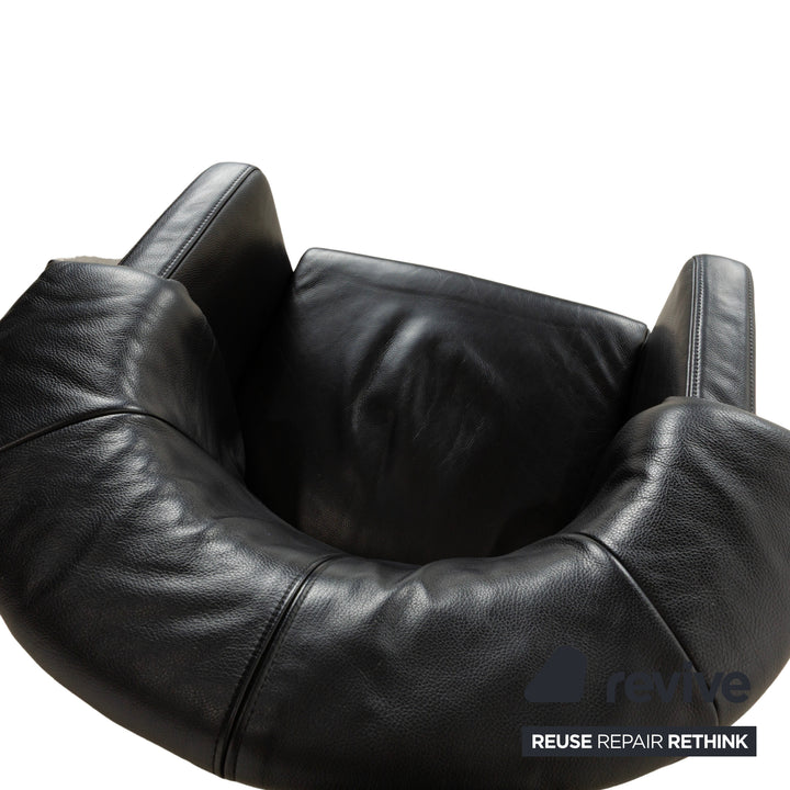 Rolf Benz leather armchair black