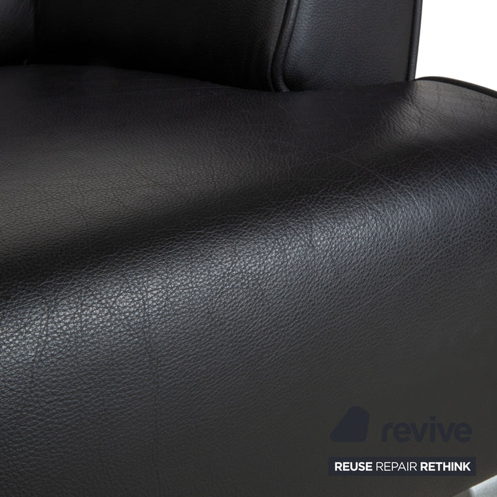 Rolf Benz 2300 Leder Sessel Schwarz Metall Füße