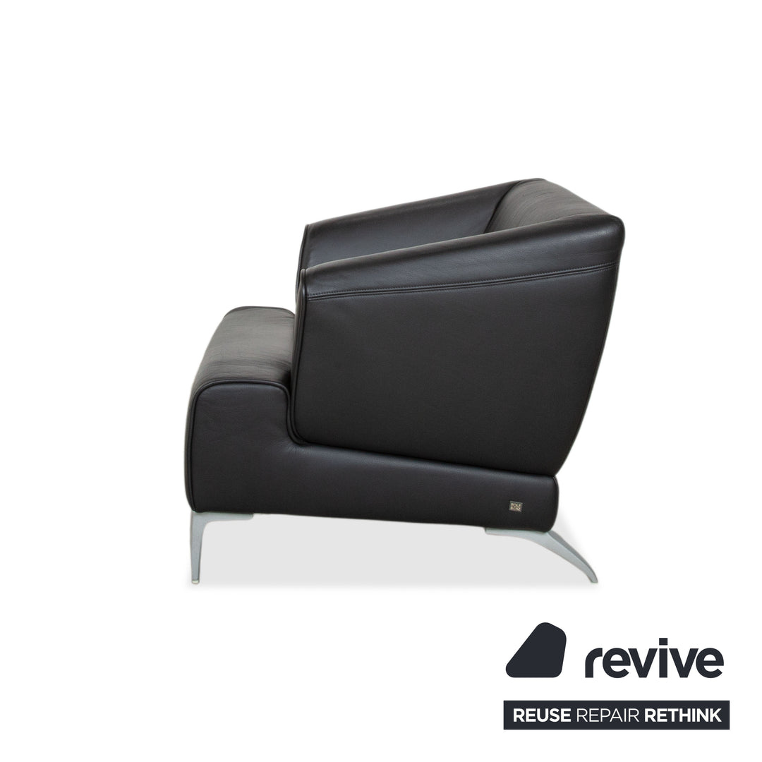 Rolf Benz 2300 Leder Sessel Schwarz Metall Füße