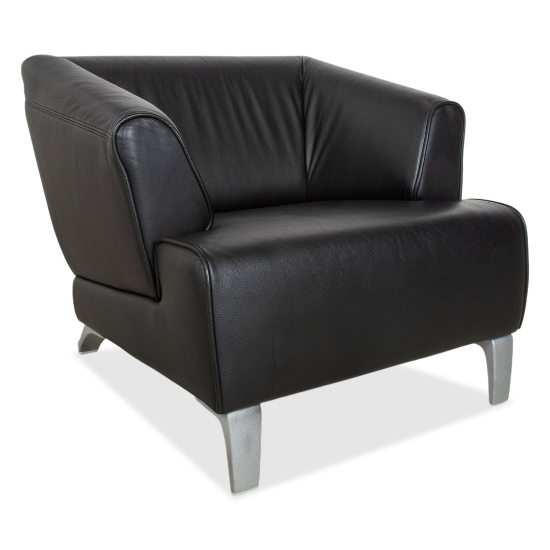 Rolf Benz 2300 Leder Sessel Schwarz Metall Füße