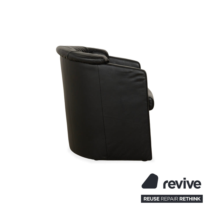 Rolf Benz leather armchair black