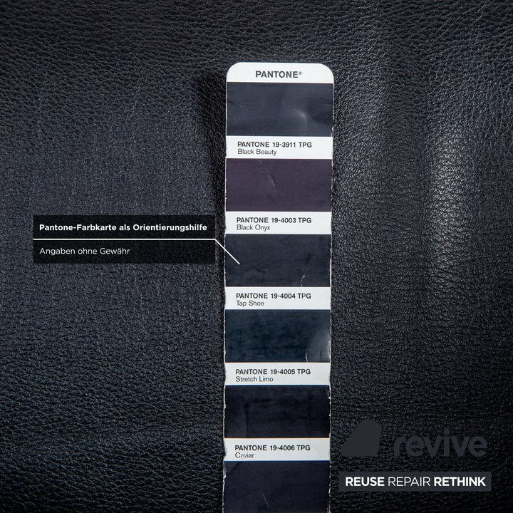 Rolf Benz Leder Sessel Schwarz Chefsessels Metall Drehkreuz Drehfunktion