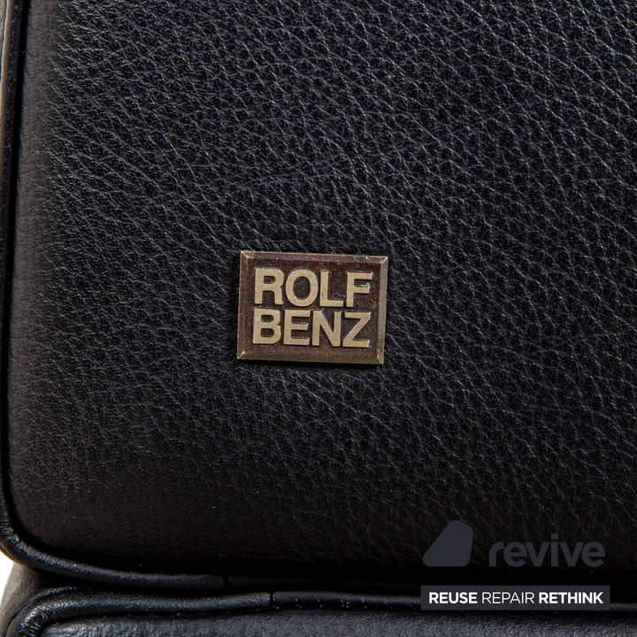 Rolf Benz Leder Sessel Schwarz Chefsessels Metall Drehkreuz Drehfunktion