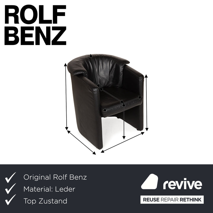 Rolf Benz Leder Sessel Schwarz Cocktailsessel