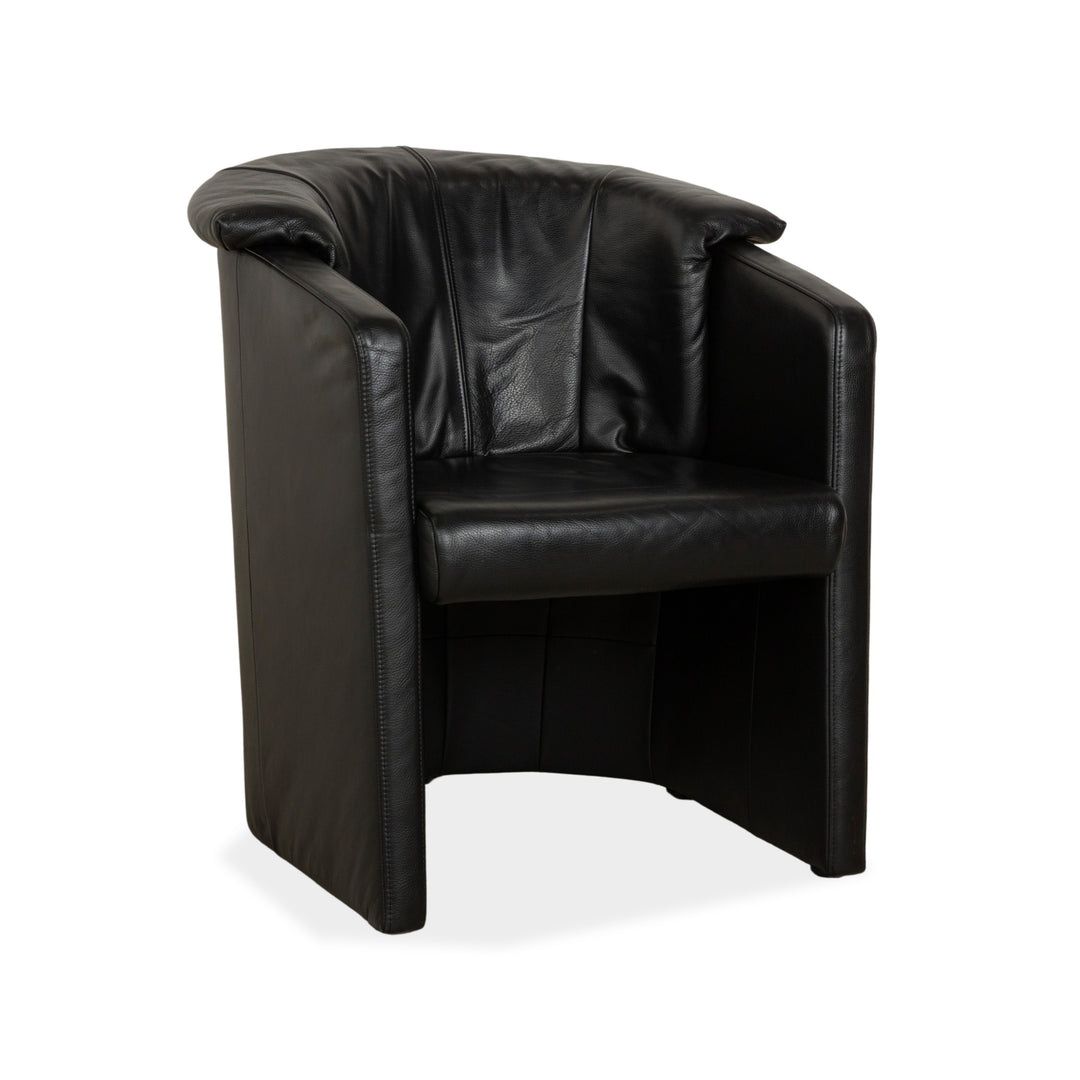 Rolf Benz leather armchair black