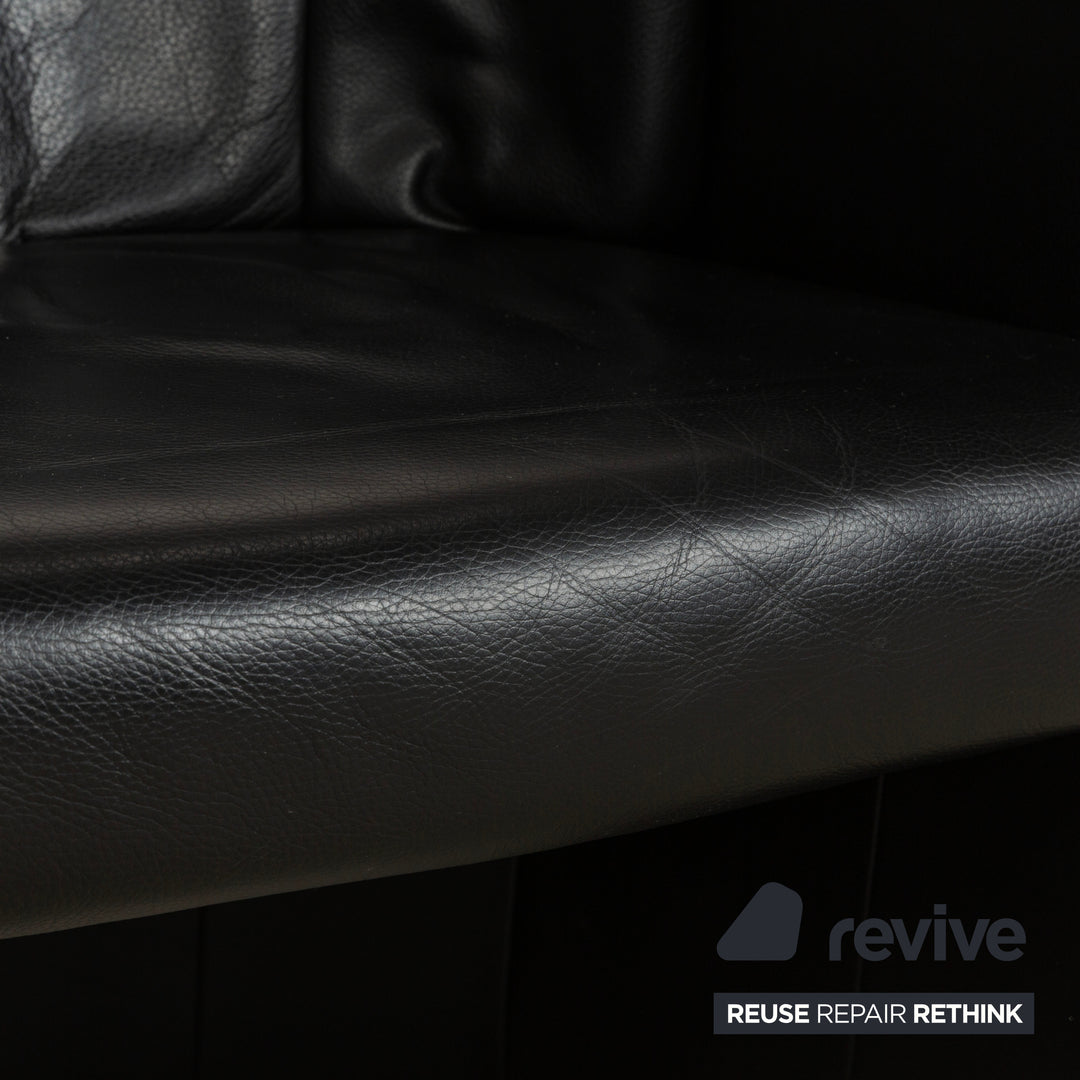 Rolf Benz leather armchair black
