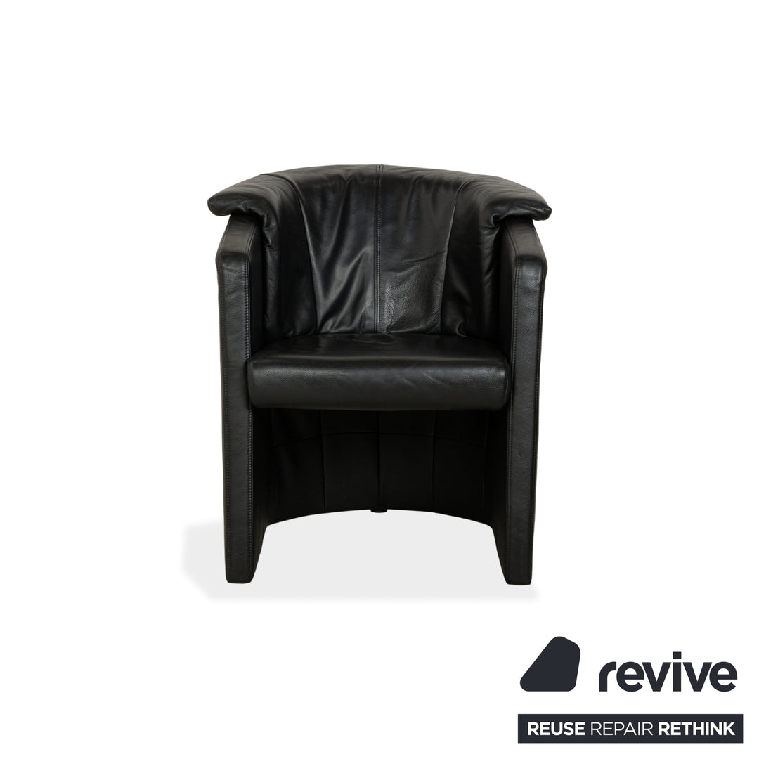 Rolf Benz leather armchair black