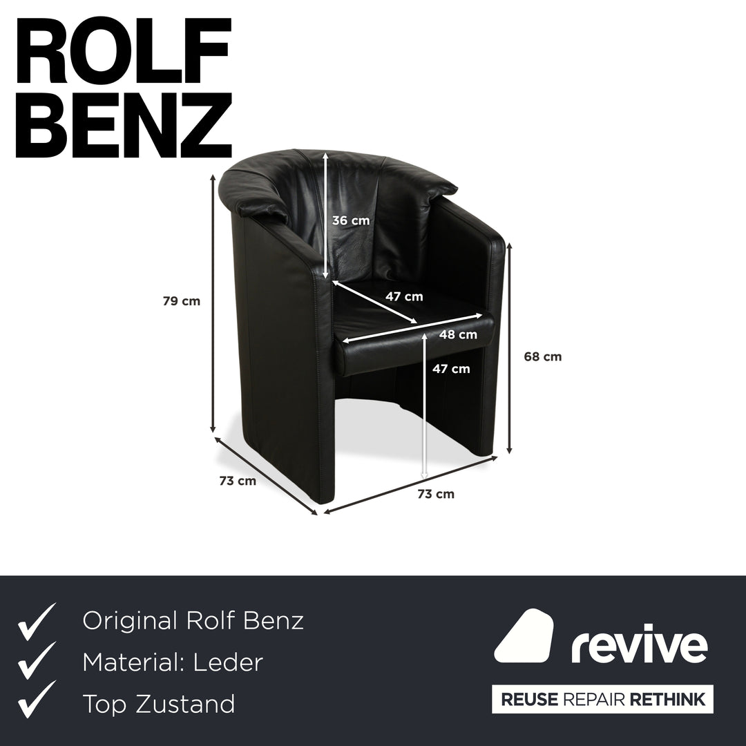 Rolf Benz leather armchair black