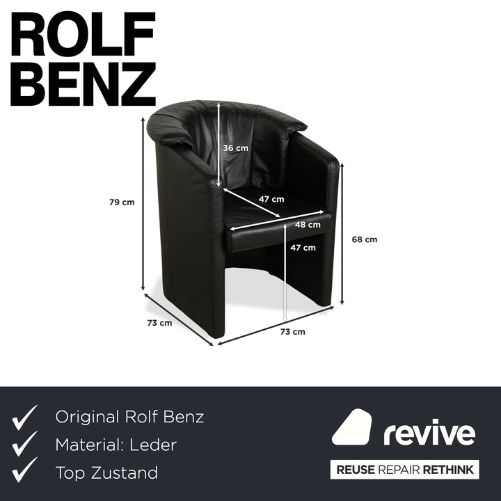 Rolf Benz leather armchair black