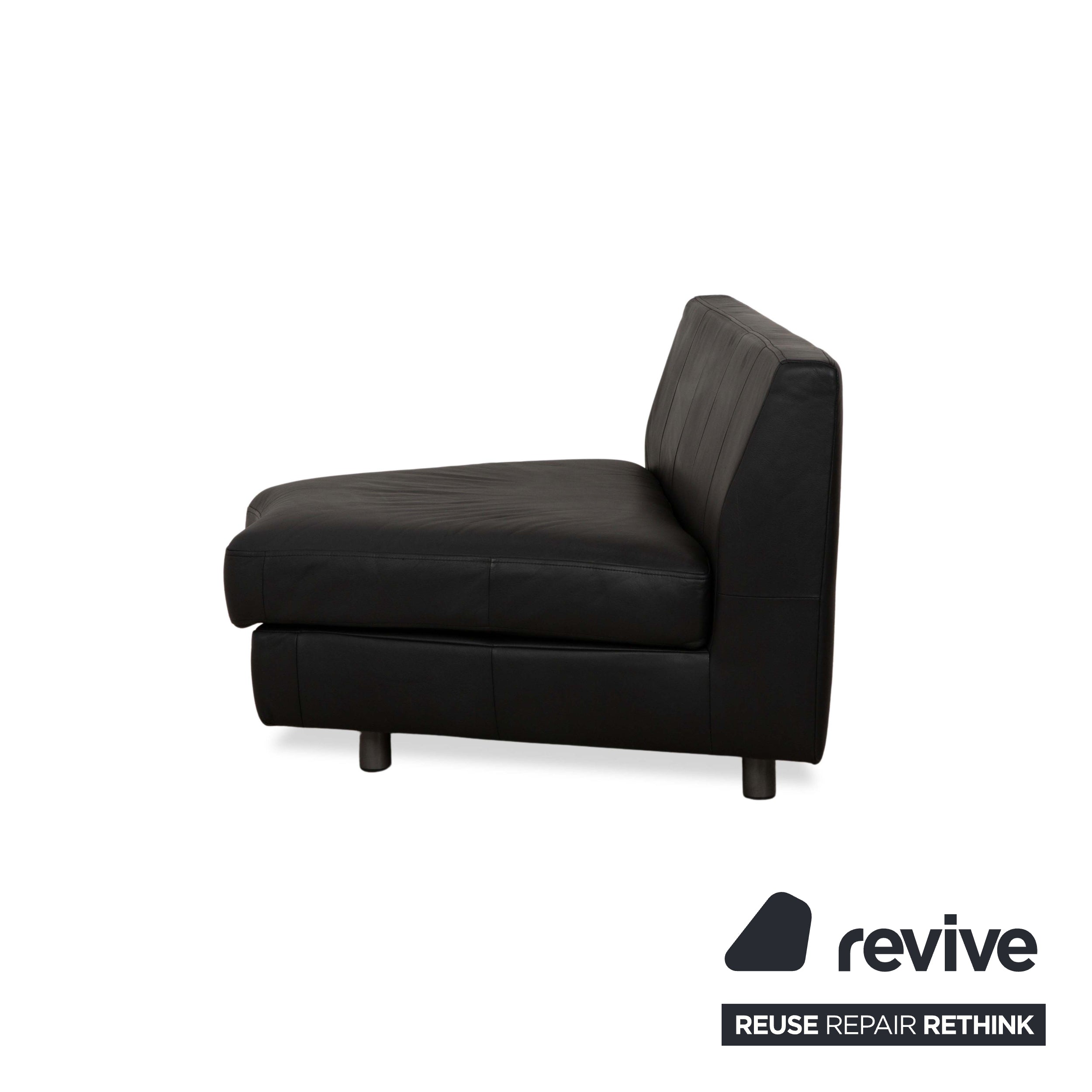 Rolf Benz leather armchair black