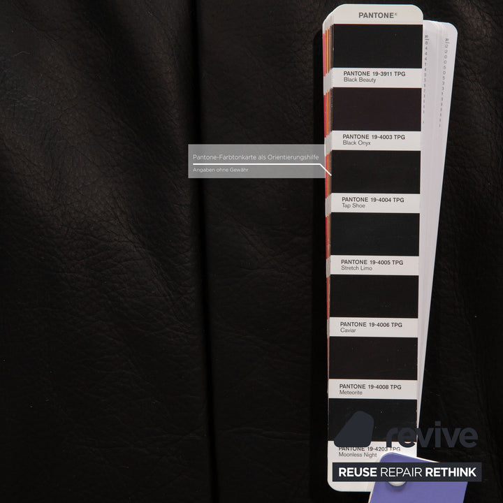 Rolf Benz leather sofa set black three-seater armchair stool sofa couch