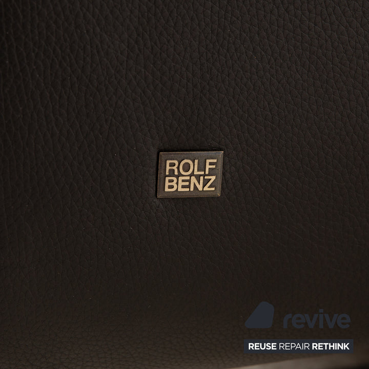 Rolf Benz leather sofa set black manual function two-seater stool couch