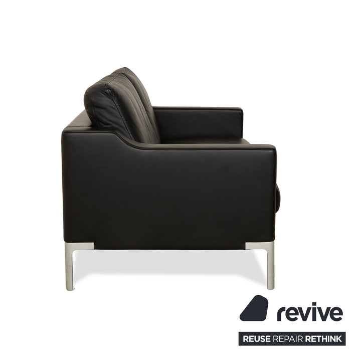 Rolf Benz Leder Vida Zweisitzer Schwarz Sofa Couch