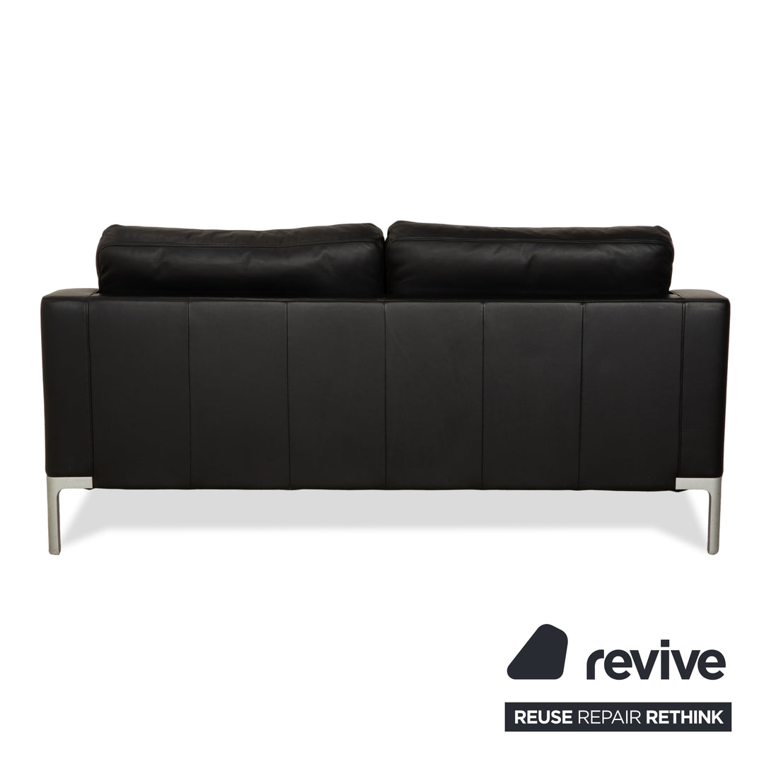 Rolf Benz Leder Vida Zweisitzer Schwarz Sofa Couch