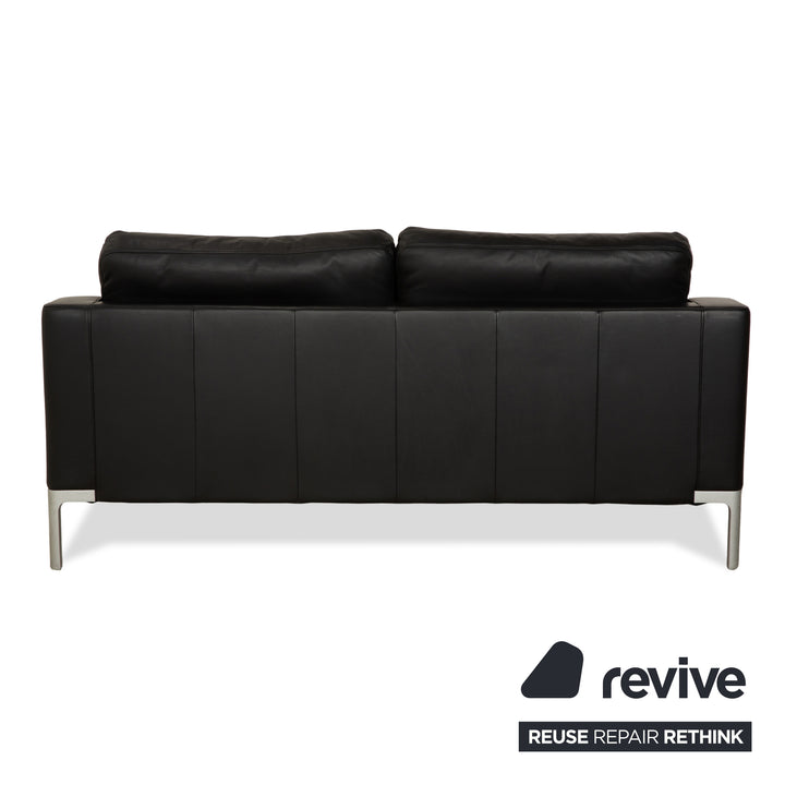 Rolf Benz Leder Vida Zweisitzer Schwarz Sofa Couch