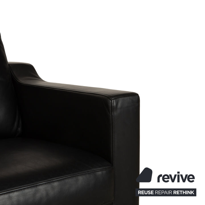 Rolf Benz Leder Vida Zweisitzer Schwarz Sofa Couch