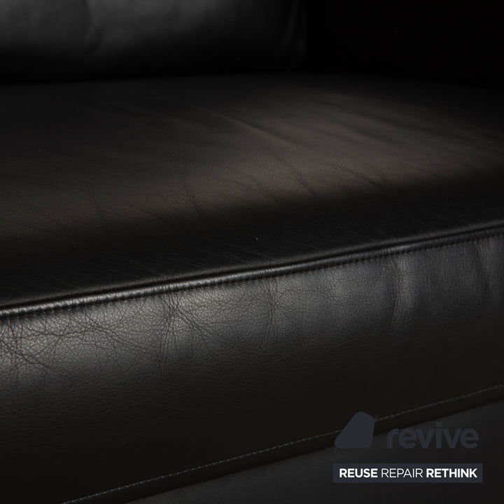 Rolf Benz Leder Vida Zweisitzer Schwarz Sofa Couch