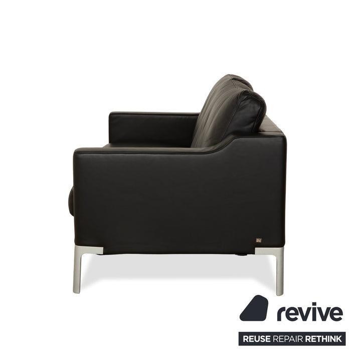 Rolf Benz Leder Vida Zweisitzer Schwarz Sofa Couch