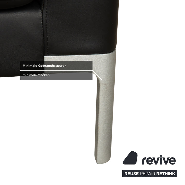 Rolf Benz Leder Vida Zweisitzer Schwarz Sofa Couch