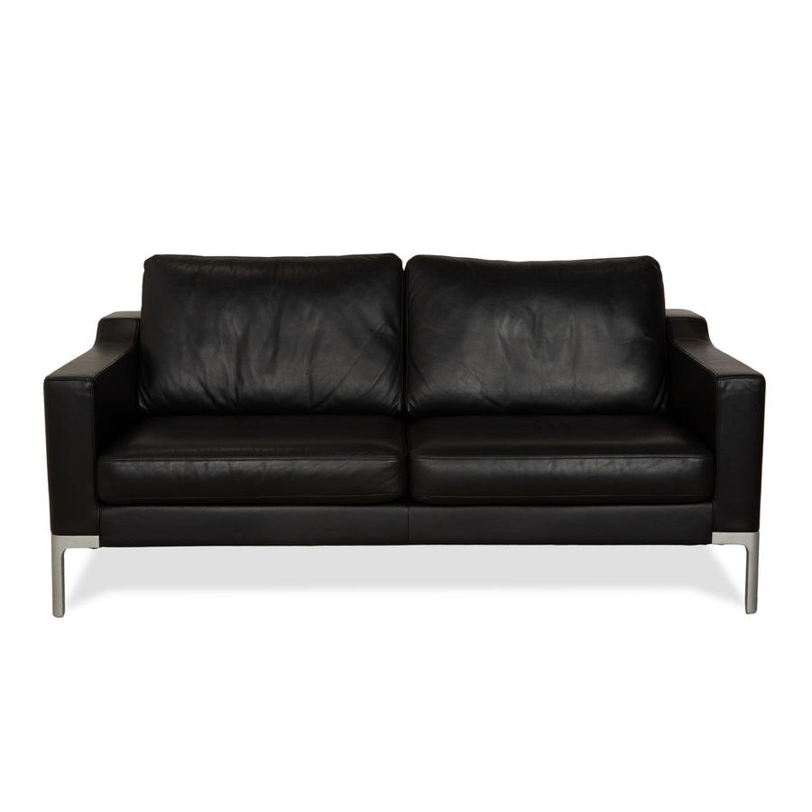 Rolf Benz Leder Vida Zweisitzer Schwarz Sofa Couch