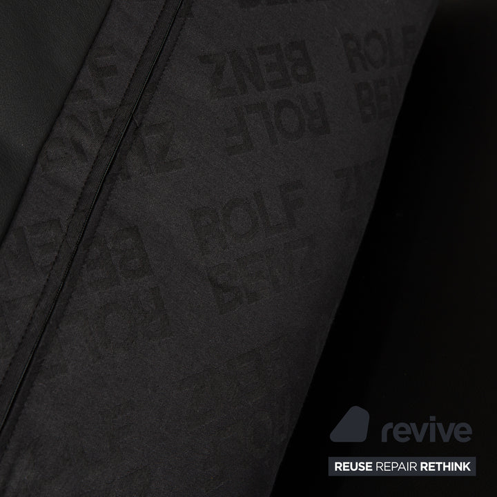Rolf Benz Leder Vida Zweisitzer Schwarz Sofa Couch