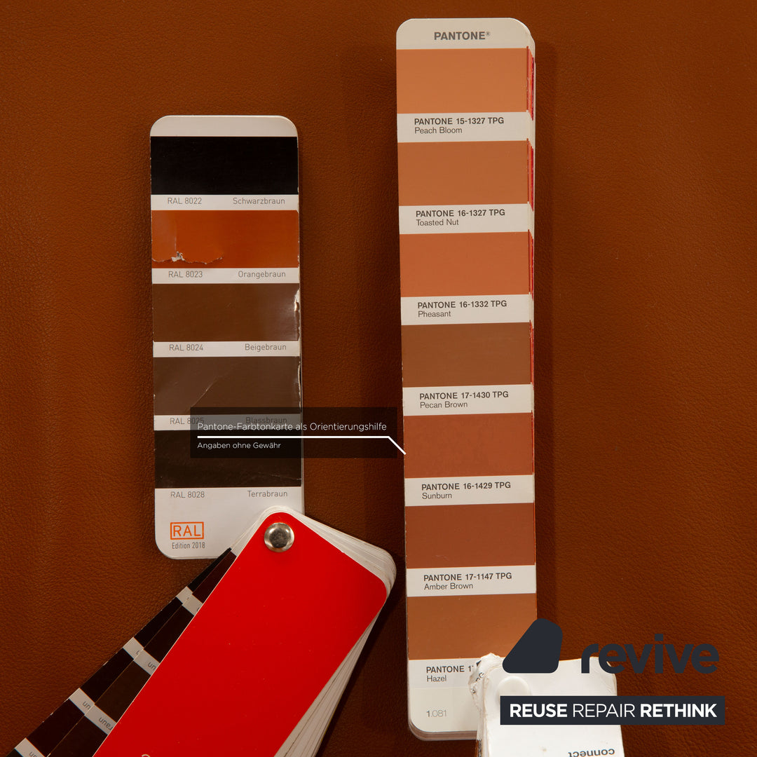 Rolf Benz Leather Two Seater Brown Cognac Sofa Couch