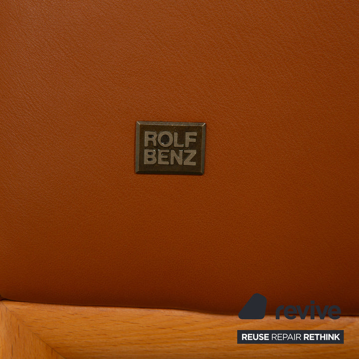 Rolf Benz Leather Two Seater Brown Cognac Sofa Couch