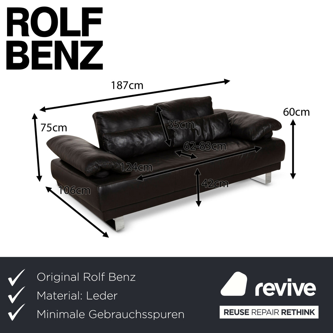 Rolf Benz Leder Zweisitzer Braun Sofa Couch