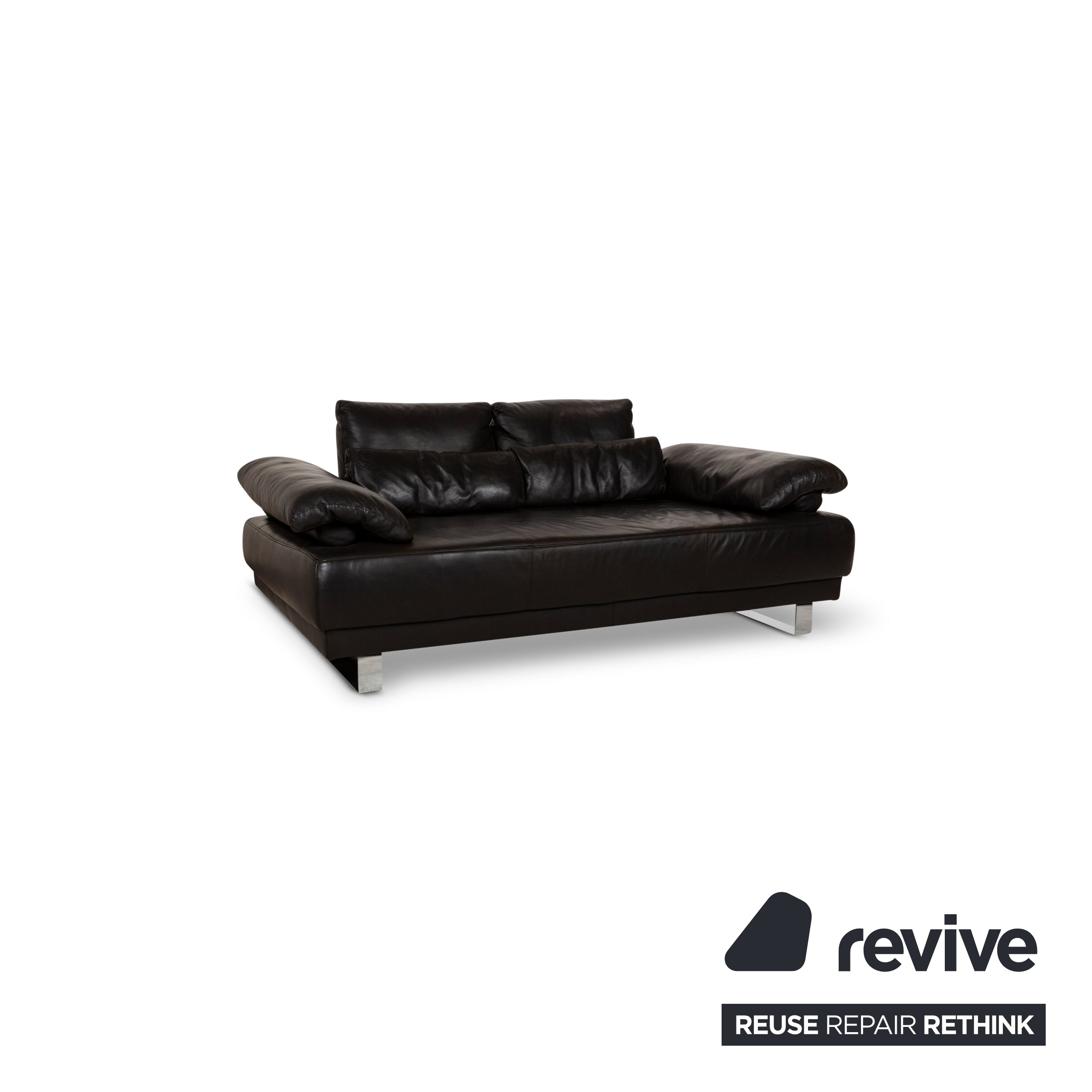 Rolf Benz Leather Two-Seater Brown Sofa Couch