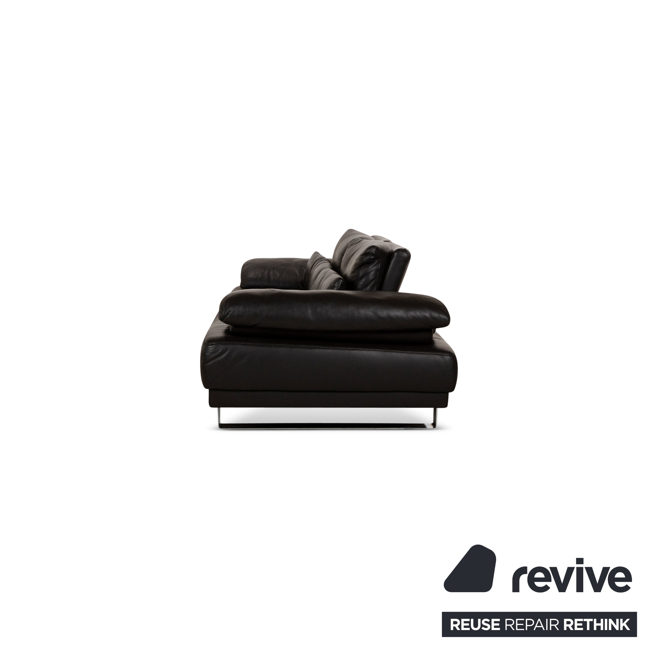 Rolf Benz Leather Two-Seater Brown Sofa Couch