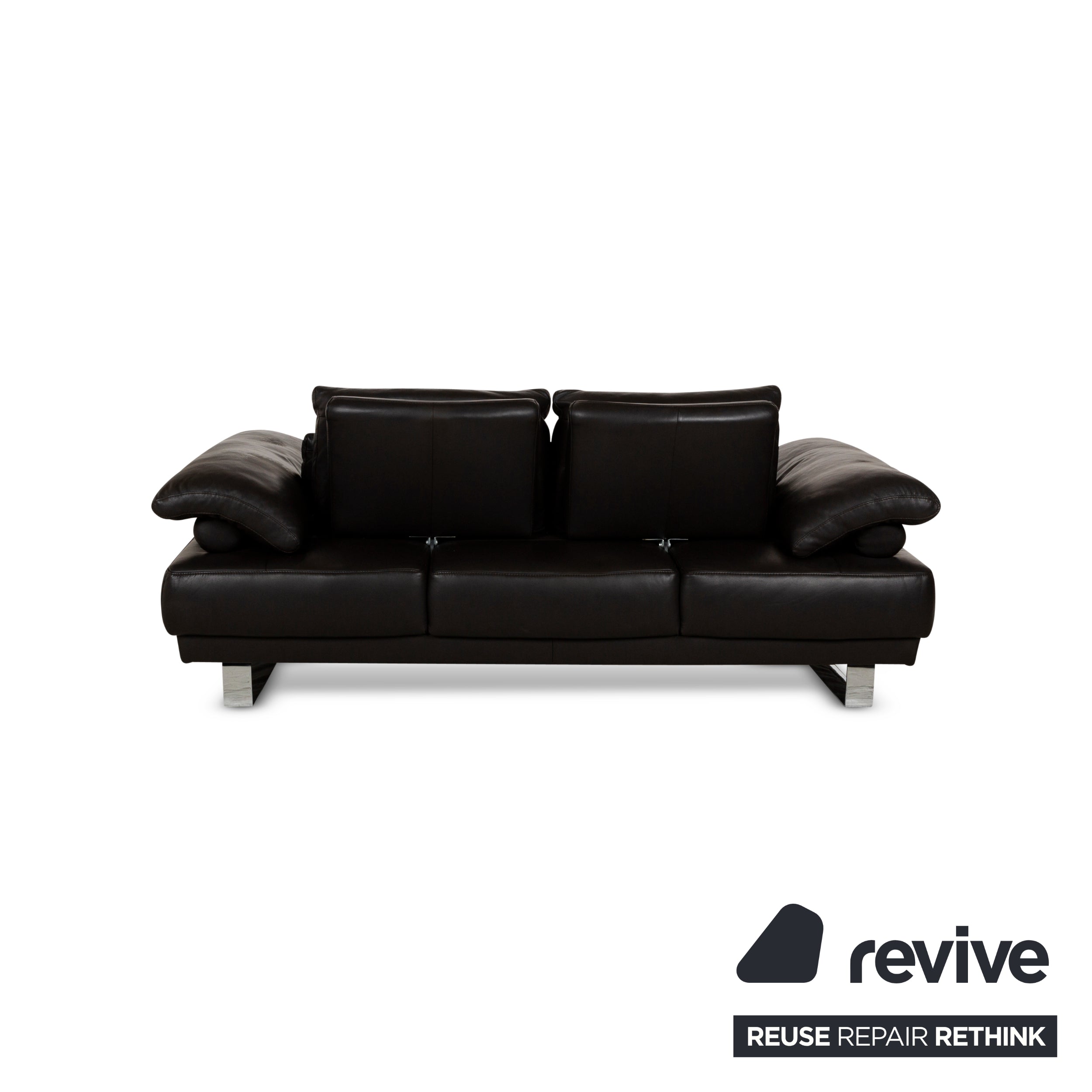 Rolf Benz Leather Two-Seater Brown Sofa Couch