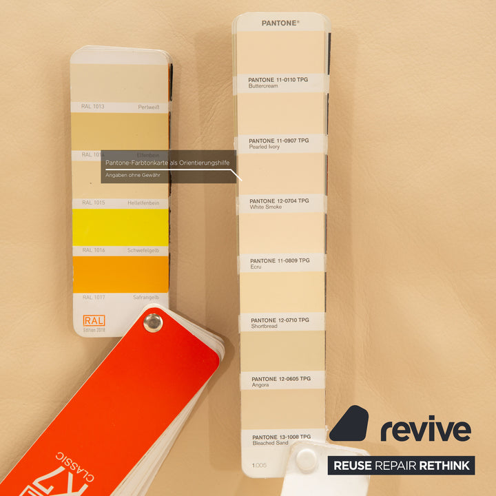 Rolf Benz leather two-seater cream sofa couch