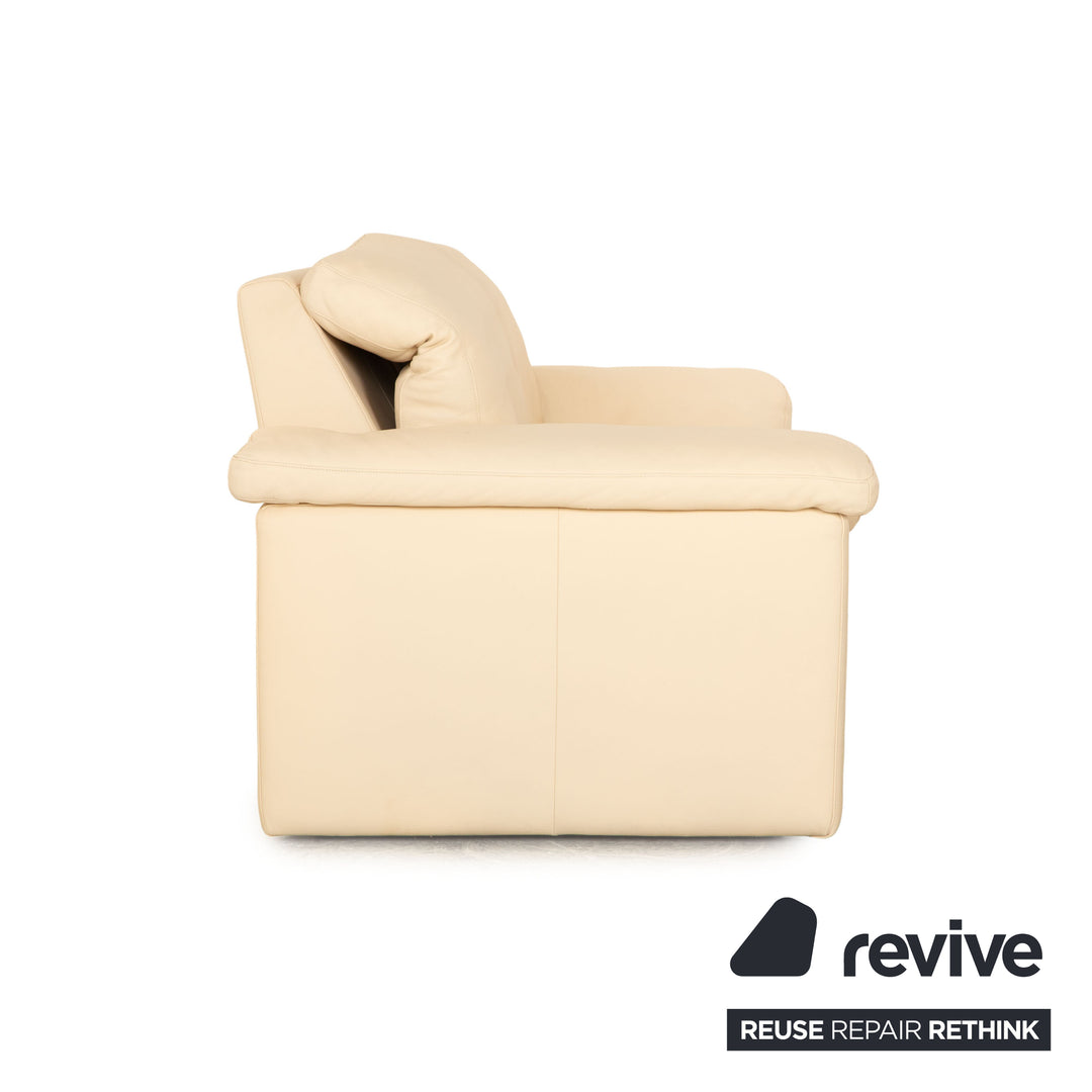 Rolf Benz leather two-seater cream sofa couch