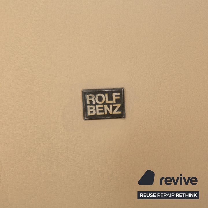 Rolf Benz leather two-seater cream sofa couch