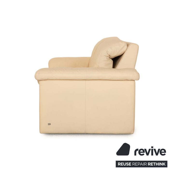Rolf Benz leather two-seater cream sofa couch