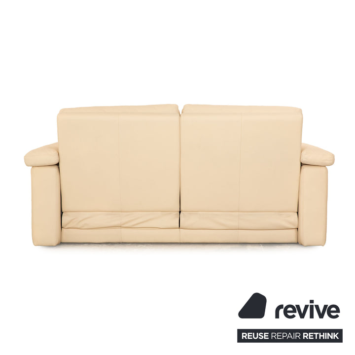 Rolf Benz leather two-seater cream sofa couch
