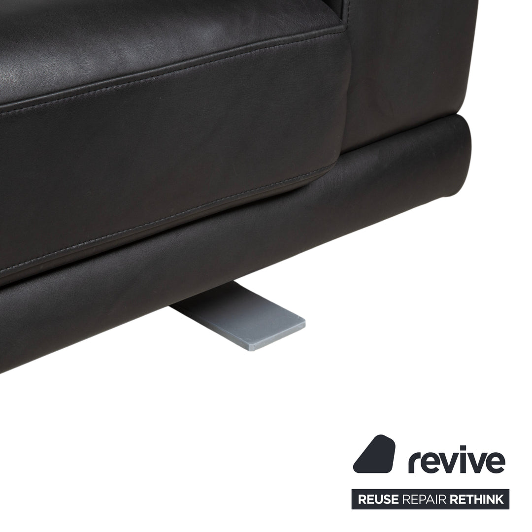 Rolf Benz Leder Zweisitzer Schwarz Sofa Couch