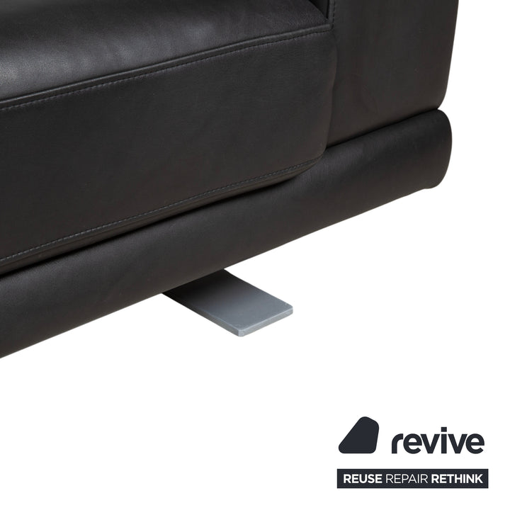 Rolf Benz Leder Zweisitzer Schwarz Sofa Couch