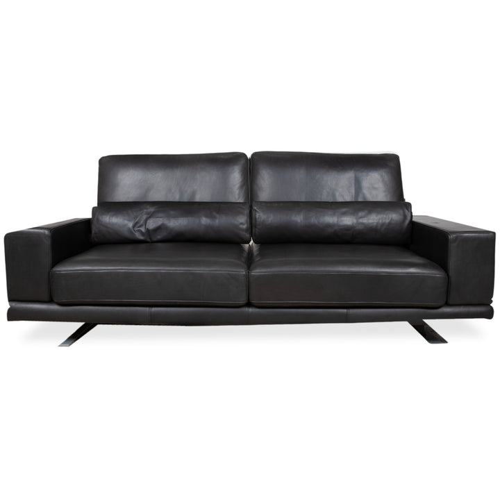 Rolf Benz Leder Zweisitzer Schwarz Sofa Couch