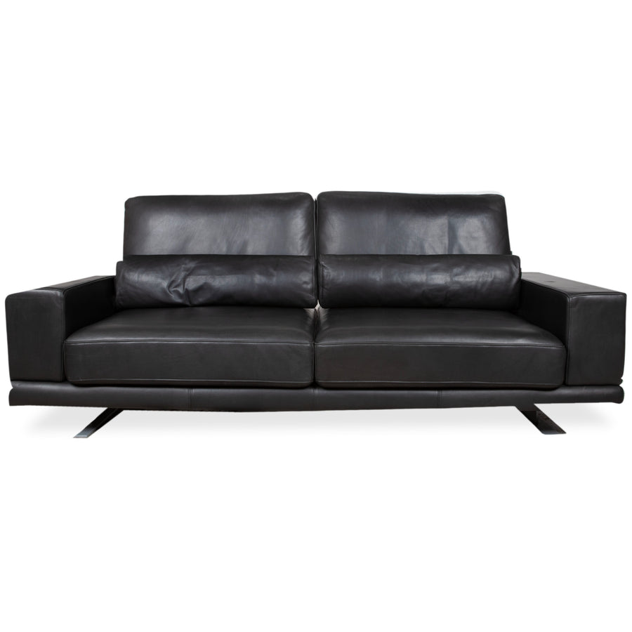 Rolf Benz Leder Zweisitzer Schwarz Sofa Couch