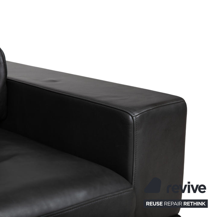 Rolf Benz Leder Zweisitzer Schwarz Sofa Couch