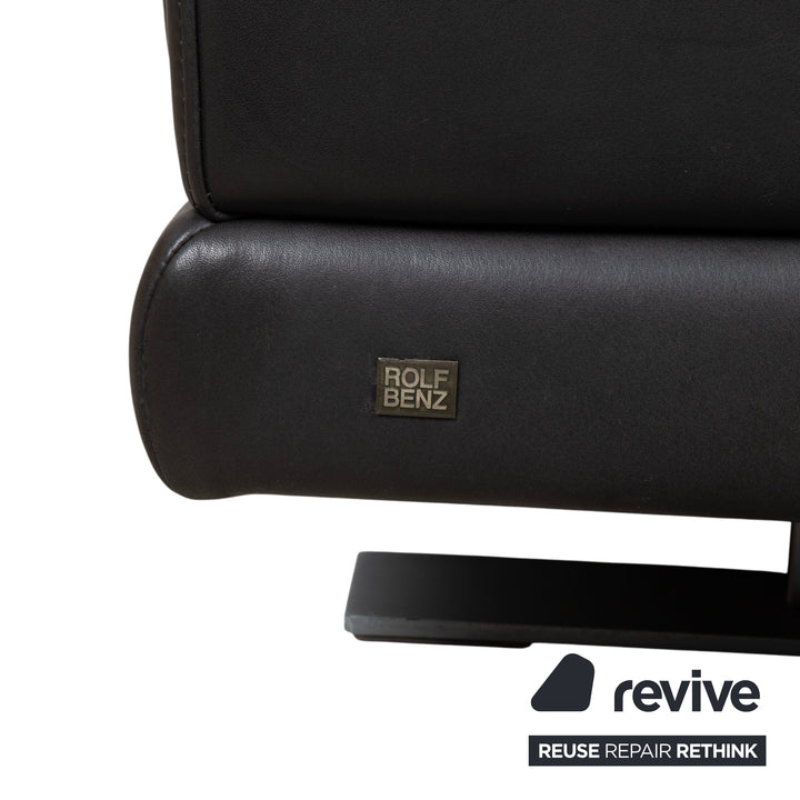 Rolf Benz Leder Zweisitzer Schwarz Sofa Couch