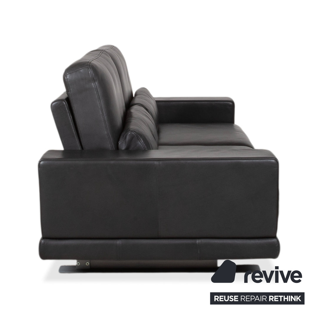 Rolf Benz Leder Zweisitzer Schwarz Sofa Couch