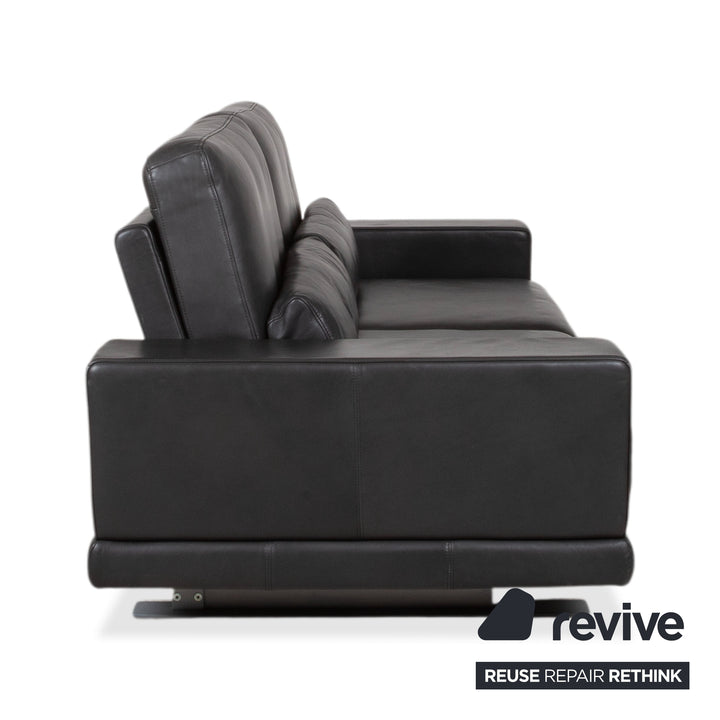 Rolf Benz Leder Zweisitzer Schwarz Sofa Couch