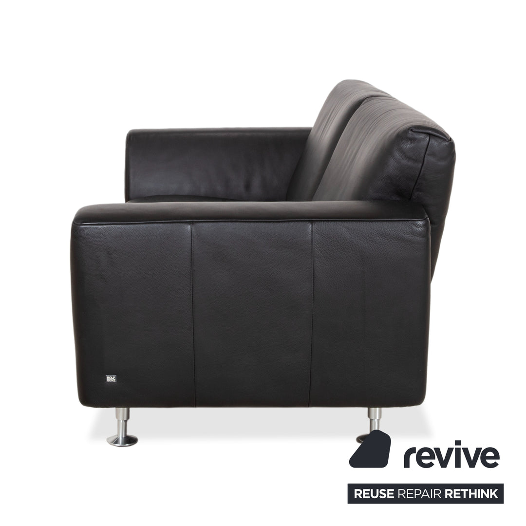 Rolf Benz Leder Zweisitzer Schwarz Sofa Couch