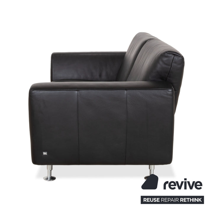 Rolf Benz Leder Zweisitzer Schwarz Sofa Couch