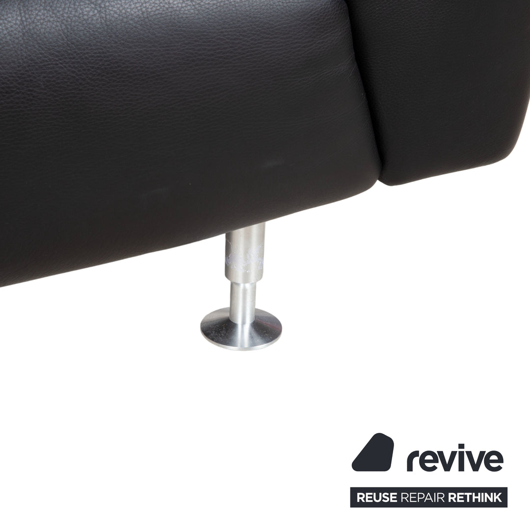 Rolf Benz Leder Zweisitzer Schwarz Sofa Couch