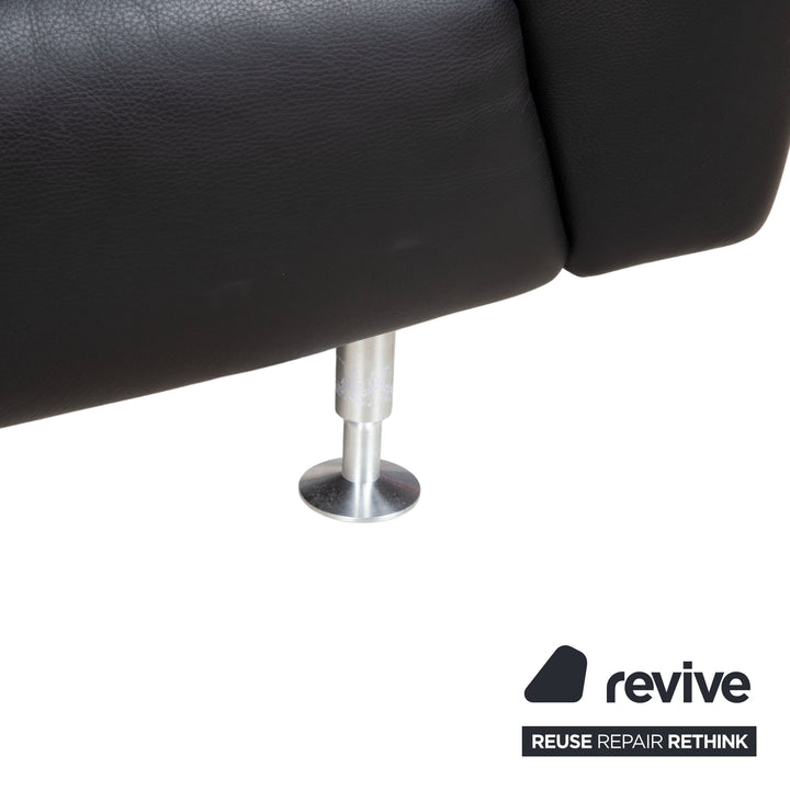 Rolf Benz Leder Zweisitzer Schwarz Sofa Couch