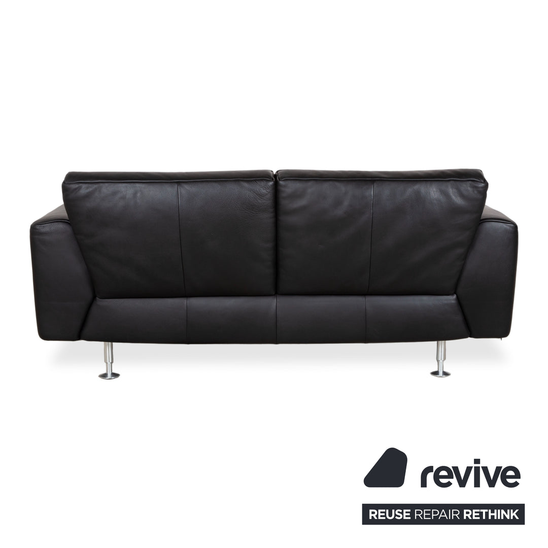 Rolf Benz Leder Zweisitzer Schwarz Sofa Couch