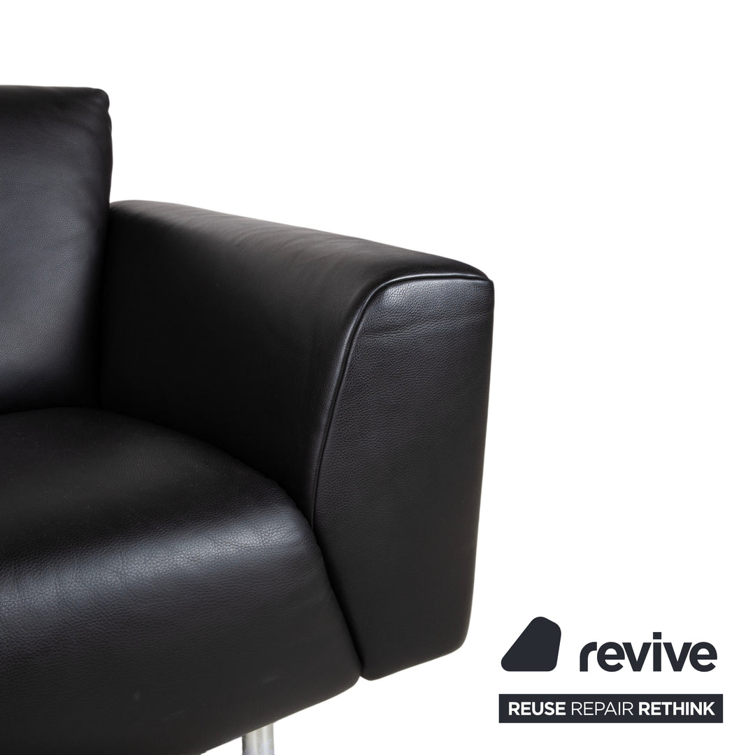Rolf Benz Leder Zweisitzer Schwarz Sofa Couch